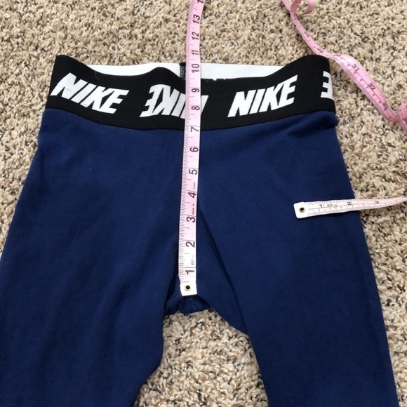 Nike High Waisted Club Leggings Size XS Navy Blue Cotton - Picture 9 of 12